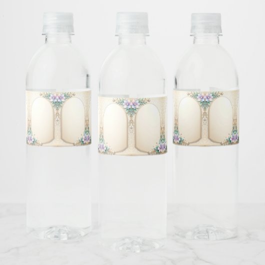 Decorative Floral Frame Water Bottle Label Waterfles Etiket (Flessen)