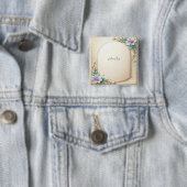 Decorative Floral Frame with Pearls Button (In situ)