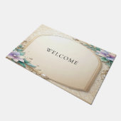 Decorative Floral Frame with Pearls Doormat Deurmat (Schuin)