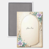 Decorative Floral Frame with Pearls Magnet (Voorkant / Achterkant)