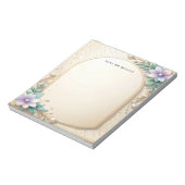 Decorative Floral Frame with Pearls Notepad Notitieblok (Linkerzijde)
