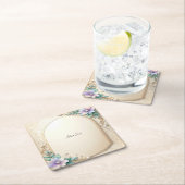 Decorative Floral Frame with Pearls Paper Coaster Kartonnen Onderzetters (Insitu)