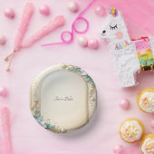 Decorative Floral Frame with Pearls Papieren Kommen (Feest)