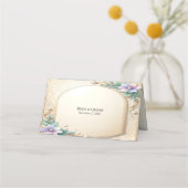 Decorative Floral Frame with Pearls Place Card Plaatskaartje (Achterkant)