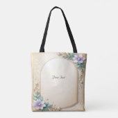 Decorative Floral Frame with Pearls Tote Bag (Achterkant)