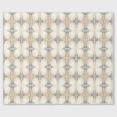 Decorative Floral Frame with Pearls Wrapping Paper Cadeaupapier (Vlak)