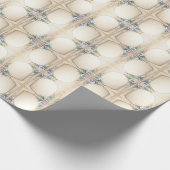 Decorative Floral Frame with Pearls Wrapping Paper Cadeaupapier (Hoek)