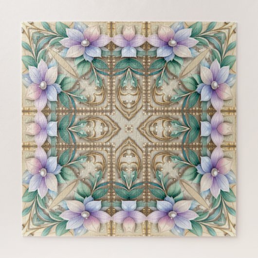 Decorative Floral Jigsaw Puzzle Legpuzzel (Verticaal)