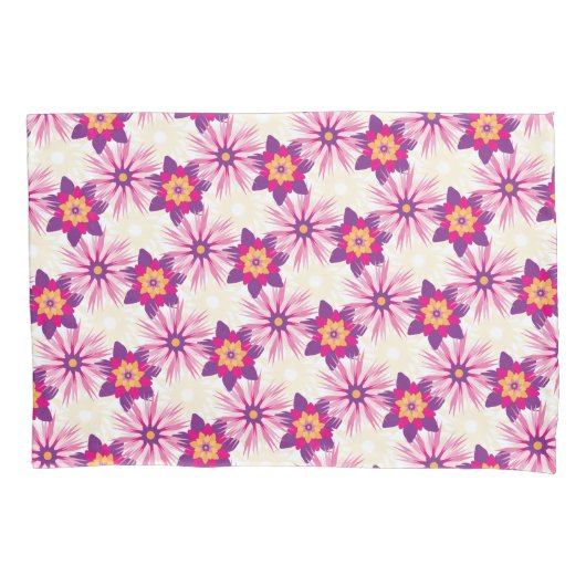 Decorative Floral pattern Pink Purple Astra Modern Kussensloop (Voorkant)