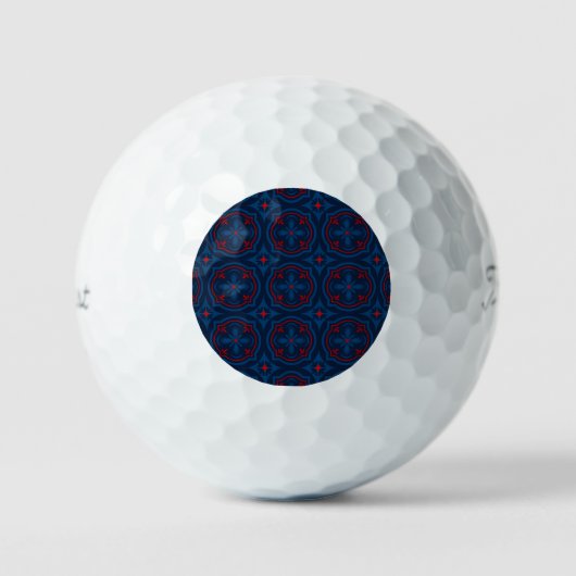 Decorative floral tiles pattern golfballen (Voorkant)