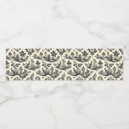 Decorative French toile pattern Waterfles Etiket (Enkel label)