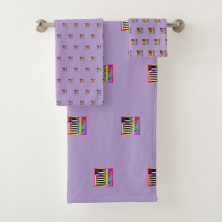 Decorative Geo Patterns Lavender Bad Handdoek