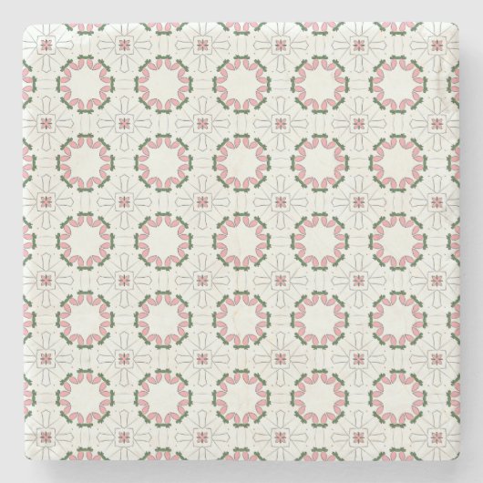 decorative  geometric pattern stone coaster  stenen onderzetter (Voorkant)