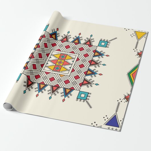 Decorative geometric repeating pattern cadeaupapier (Uitgerold)