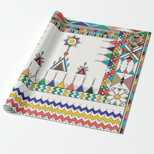 Decorative geometric repeating pattern cadeaupapier (Uitgerold)