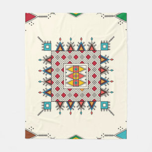 Decorative geometric repeating pattern fleece deken