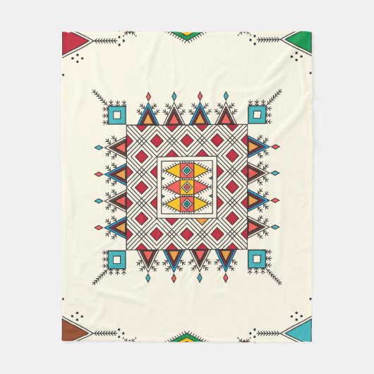 Decorative geometric repeating pattern fleece deken (Voorkant)