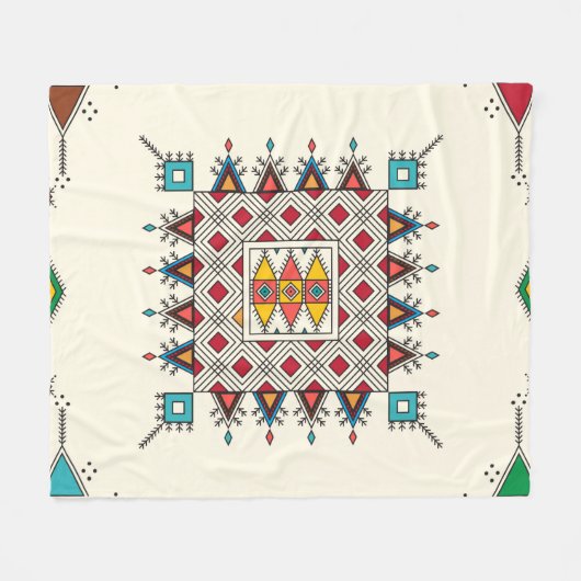 Decorative geometric repeating pattern fleece deken (Voorkant (Horizontaal))