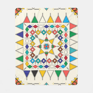 Decorative geometric repeating pattern fleece deken