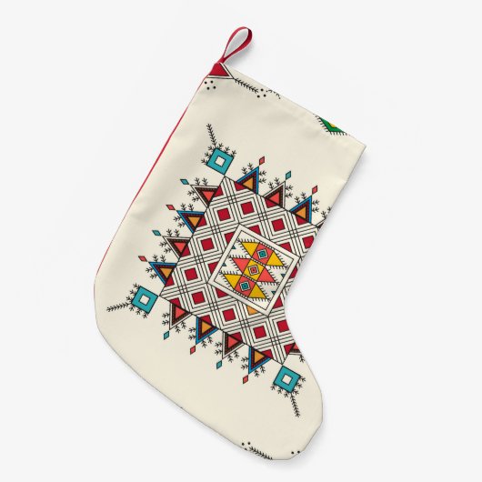 Decorative geometric repeating pattern kleine kerstsok (Voorkant (Hangend))