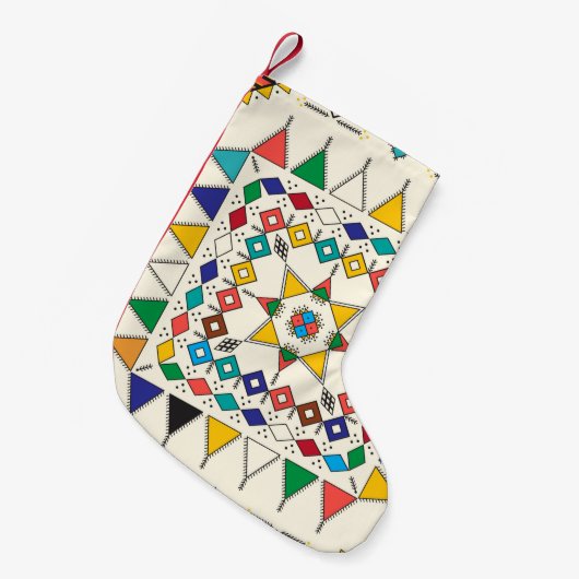 Decorative geometric repeating pattern kleine kerstsok (Voorkant (Hangend))