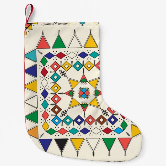 Decorative geometric repeating pattern kleine kerstsok (Voorkant)