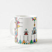 Decorative geometric repeating pattern koffiemok (Voorkant links)