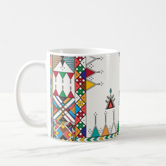 Decorative geometric repeating pattern koffiemok (Links)