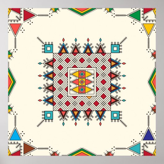 Decorative geometric repeating pattern poster (Voorkant)