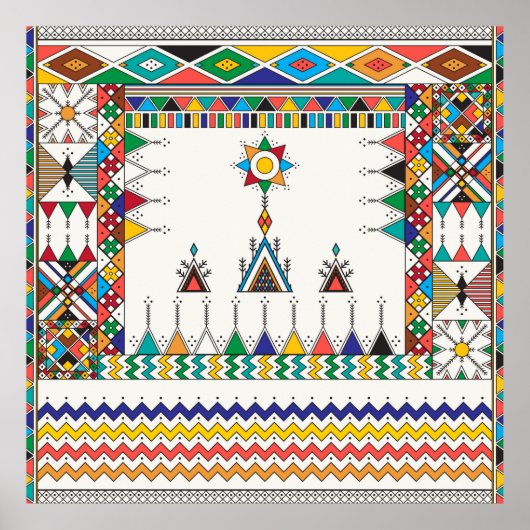 Decorative geometric repeating pattern poster (Voorkant)