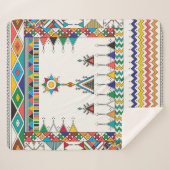 Decorative geometric repeating pattern sherpa deken (Voorkant (horizontaal))