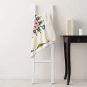 Decorative geometric repeating pattern sherpa deken (In situ)