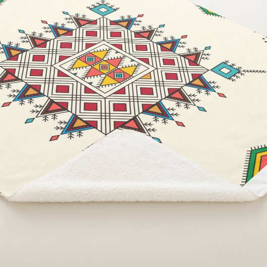 Decorative geometric repeating pattern sherpa deken (3/4)