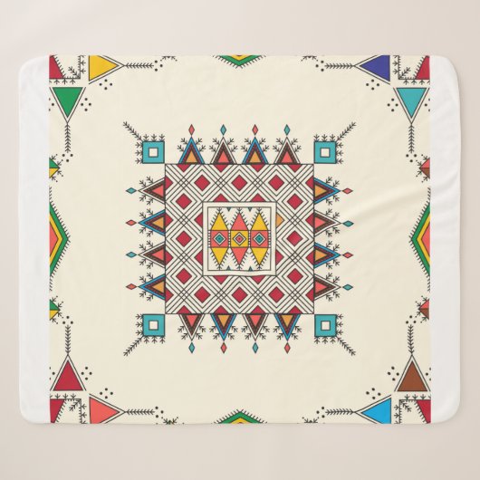 Decorative geometric repeating pattern sherpa deken (Voorkant (horizontaal))