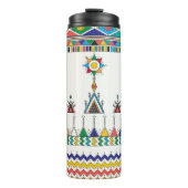 Decorative geometric repeating pattern thermosbeker (Voorkant)