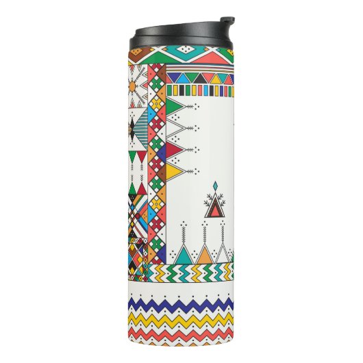 Decorative geometric repeating pattern thermosbeker (Gedraaid links)