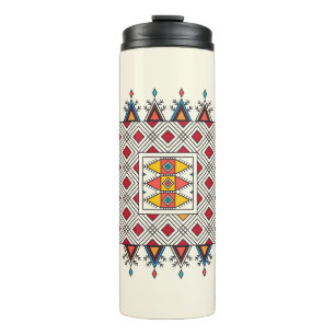 Decorative geometric repeating pattern thermosbeker