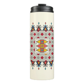 Decorative geometric repeating pattern thermosbeker