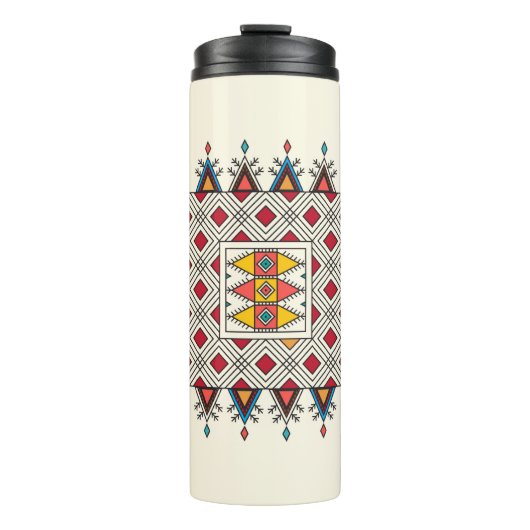 Decorative geometric repeating pattern thermosbeker (Voorkant)