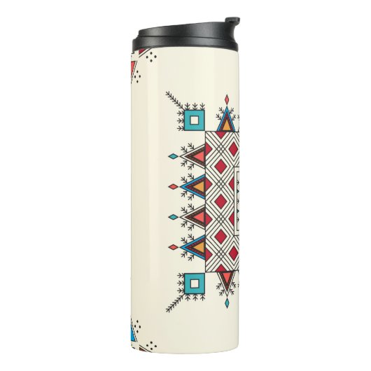 Decorative geometric repeating pattern thermosbeker (Gedraaid links)