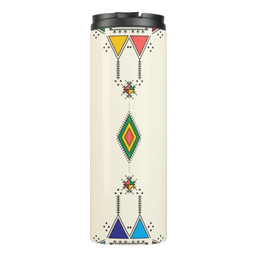 Decorative geometric repeating pattern thermosbeker (Achterkant)