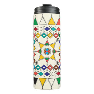 Decorative geometric repeating pattern thermosbeker