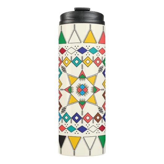 Decorative geometric repeating pattern thermosbeker (Voorkant)