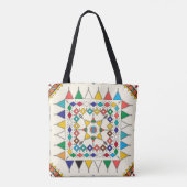 Decorative geometric repeating pattern tote bag (Achterkant)
