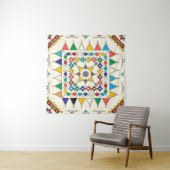 Decorative geometric repeating pattern wandkleed (In situ)