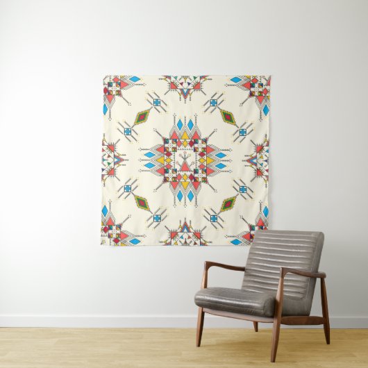 Decorative geometric repeating pattern wandkleed (In situ)