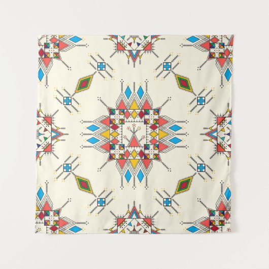 Decorative geometric repeating pattern wandkleed (Voorkant)