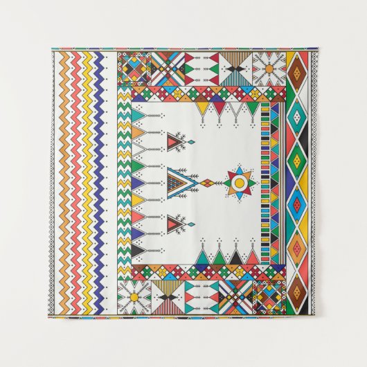 Decorative geometric repeating pattern wandkleed (Voorkant (horizontaal))