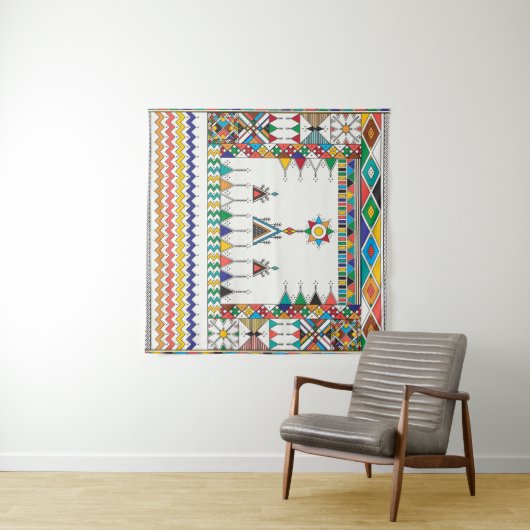 Decorative geometric repeating pattern wandkleed (In Situ (horizontaal))