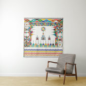 Decorative geometric repeating pattern wandkleed (In situ)